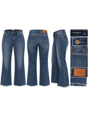 Lucky Brand Women's Regular Size 6 Jeans with Frayed Hem and Slight Flare